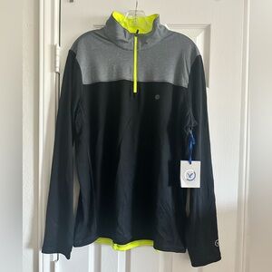 American Eagle Outfitters Black and Gray Jacket with Neon Accents